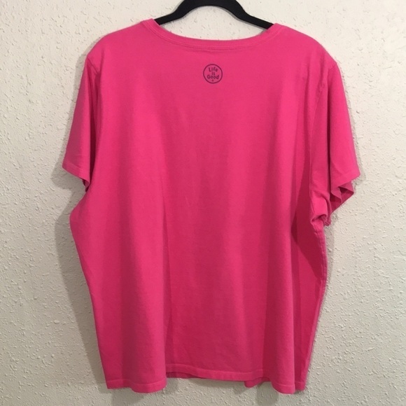 Life is Good “Love is Healthier than Kale” Pink V-Neck Screen Print T-Shirt - Picture 2 of 10